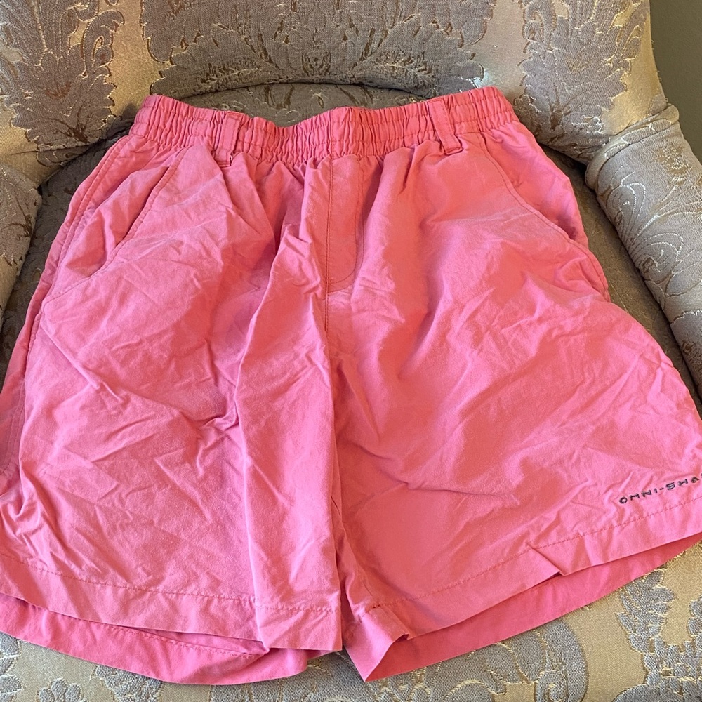 Boys Columbia swim shorts. Size M (10-12). Good Condition. Salmon color.